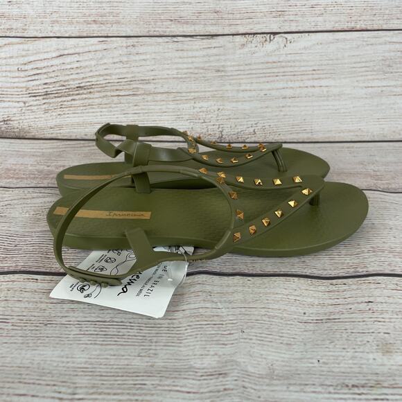Ipanema Class Rockstar Women's 7 Sandals Green Beige - Picture 5 of 11